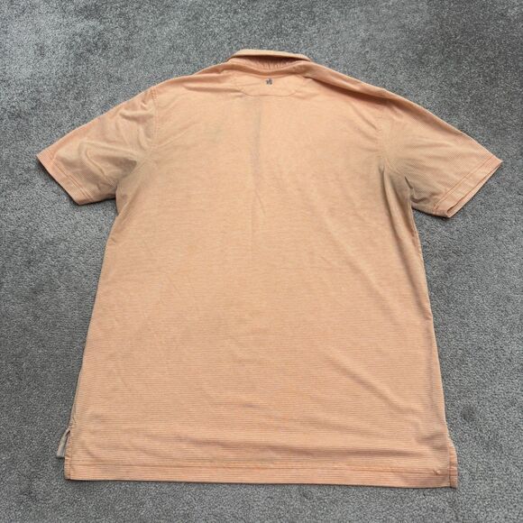 Johnnie-O SF San Francsico Giants MLB Polo Shirt Men Medium Orange White Striped - Picture 2 of 12